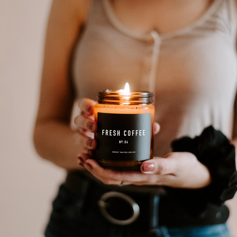 Fresh Coffee Soy Candle | Amber Jar Candle