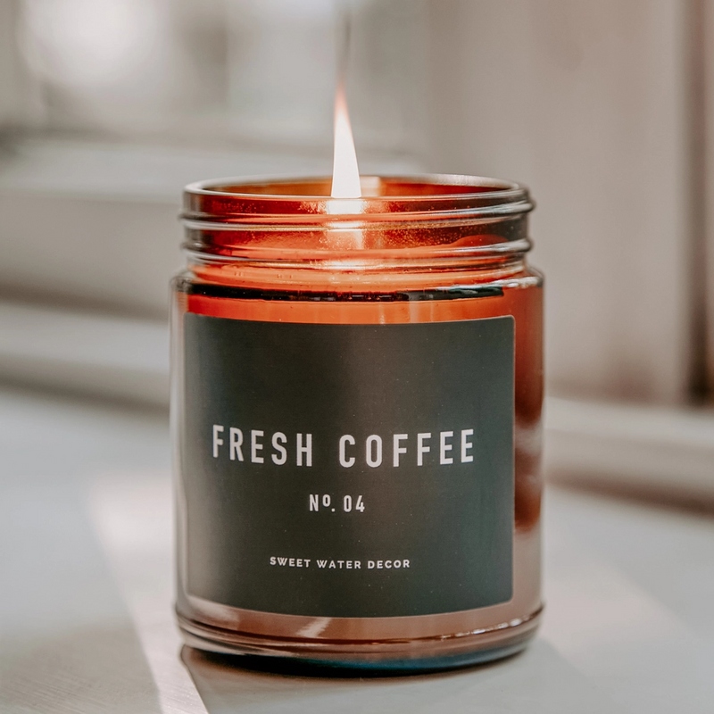 Fresh Coffee Soy Candle | Amber Jar Candle