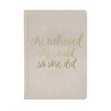 She Believed She Could Tan Fabric Journal