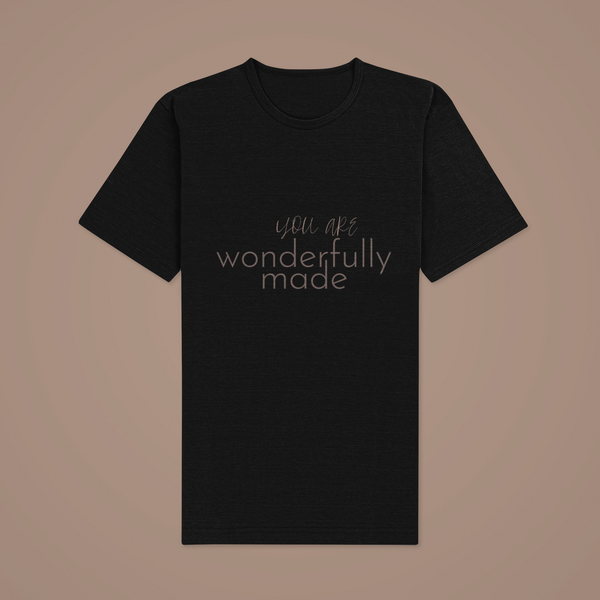 BLACK YOU ARE WONDERFULLY MADE TEE
